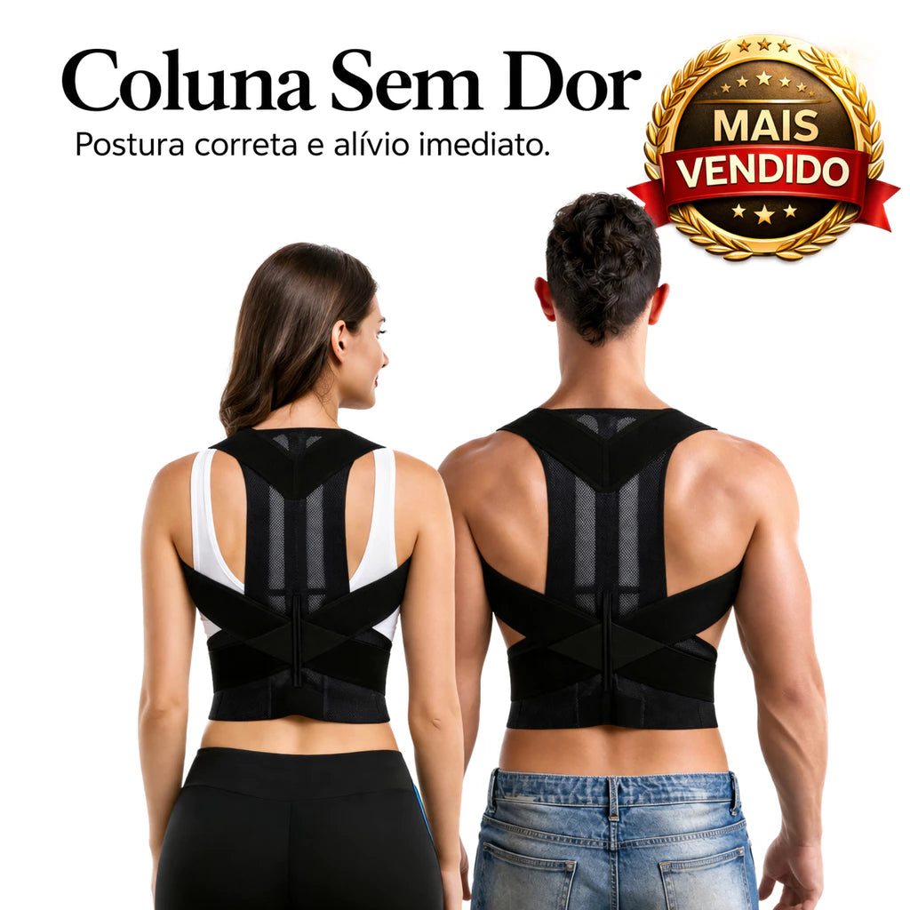 Corretor de Postura Ajustável – Alívio Imediato para Costas e Coluna