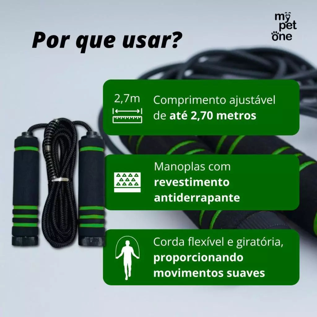 Corda de Pular Fitness Profissional - Treino Cardio em Casa
